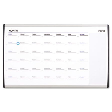 Picture of Magnetic Dry-Erase Calendar, 18 x 30, White Surface, Silver Aluminum FrameQRT-ARCCP3018