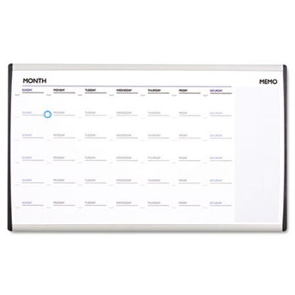 Picture of Magnetic Dry-Erase Calendar, 18 x 30, White Surface, Silver Aluminum FrameQRT-ARCCP3018