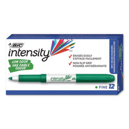 Picture of Intensity Low Odor Fine Point Dry Erase Marker, Fine Bullet Tip, Green, DozenBIC-GDE11GN