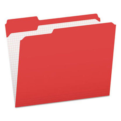 Picture of Double-Ply Reinforced Top Tab Colored File Folders, 1/3-Cut Tabs, Letter Size, Red, 100/BoxPFX-R15213RED