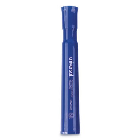 Picture of Chisel Tip Permanent Marker, Broad Chisel Tip, Blue, DozenUNV-07053