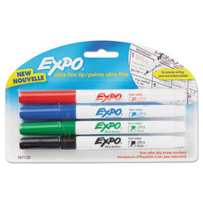 Picture of Low-Odor Dry-Erase Marker, Extra-Fine Needle Tip, Assorted Colors, 4/PackSAN-1871133