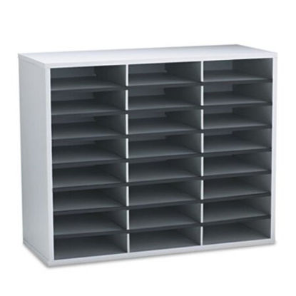 Picture of Literature Organizer, 24 Letter Sections, 29 x 11 7/8 x 23 7/16, Dove GrayFEL-25041