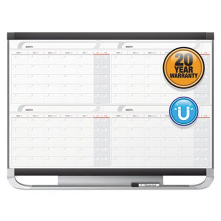 Picture of Prestige 2 Magnetic Total Erase 4-Month Calendar, 48 x 36, Graphite Color FrameQRT-4MCP43P2