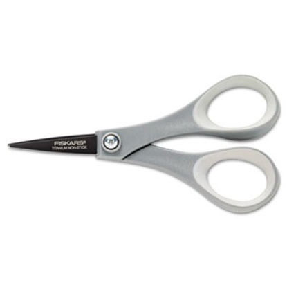 Picture of Performance Non-Stick Titanium Softgrip Scissors, Pointed Tip, 5" Long, 1.6" Cut Length, Gray Straight HandleFSK-1541101016