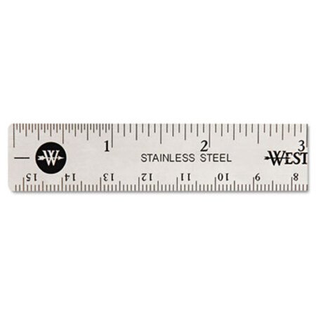 Picture of Stainless Steel Office Ruler With Non Slip Cork Base, 6"ACM-10414