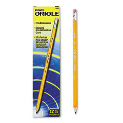 Picture of Oriole Pre-Sharpened Pencil, HB (#2), Black Lead, Yellow Barrel, DozenDIX-12886