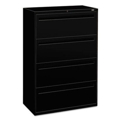 Picture of Brigade 700 Series Lateral File, 4 File Drawers, Black, 36" x 18" x 52.5"HON-784LP