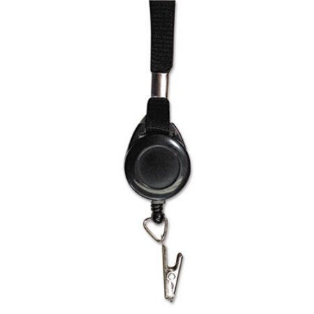 Picture of Lanyards with Retractable ID Reels, Clip Style, 34" Long, Black, 12/CartonAVT-75549