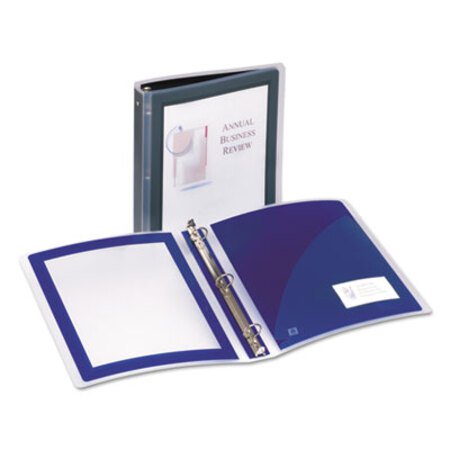 Picture of Flexi-View Binder with Round Rings, 3 Rings, 1" Capacity, 11 x 8.5, BlackAVE-17686
