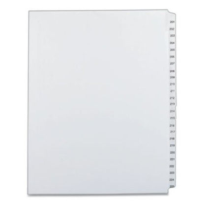 Picture of Preprinted Legal Exhibit Side Tab Index Dividers, Allstate Style, 25-Tab, 201 to 225, 11 x 8.5, White, 1 SetAVE-82191