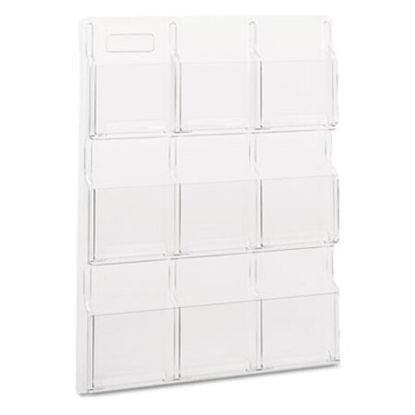 Picture of Reveal Clear Literature Displays, 9 Compartments, 30w x 2d x 36.75h, ClearSAF-5603CL