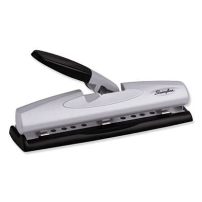 Picture of 12-Sheet LightTouch Desktop Two-to-Three-Hole Punch, 9/32" Holes, Black/SilverSWI-74026