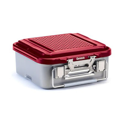 Picture of Sterilization Container Genesis® 6-1/8 X 12-2/5 X 19-1/5 Inch Outside Dimensions, 5-4/5 X 11-2/5 X 17-1/5 Inch Inside DimensionsCD2-5C-RED