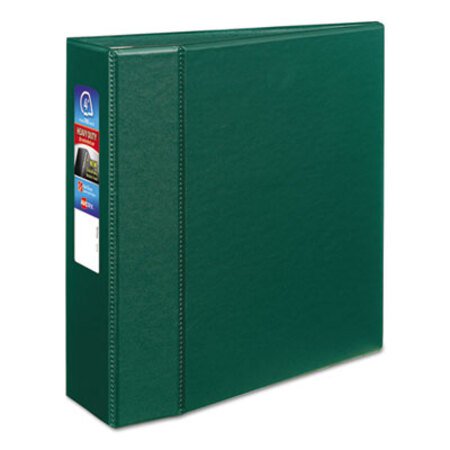 Picture of Heavy-Duty Non-View Binder with DuraHinge and Locking One Touch EZD Rings, 3 Rings, 4" Capacity, 11 x 8.5, GreenAVE-79784