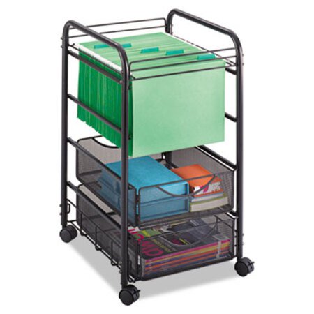 Picture of Onyx Mesh Open Mobile File, Two-Drawers, 15.75w x 17d x 27h, BlackSAF-5215BL