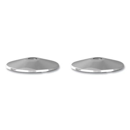 Picture of Adjusta-Tape Crowd Control Stanchion Base Only, Polished Aluminum, 14" Diameter, Silver, 2/BoxTCO-11501