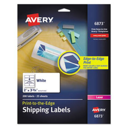 Picture of Vibrant Laser Color-Print Labels w/ Sure Feed, 2 x 3 3/4, White, 200/PKAVE-6873