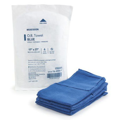 Picture of O.R. Towel McKesson 17 W X 27 L Inch Blue Sterile16-6004-B