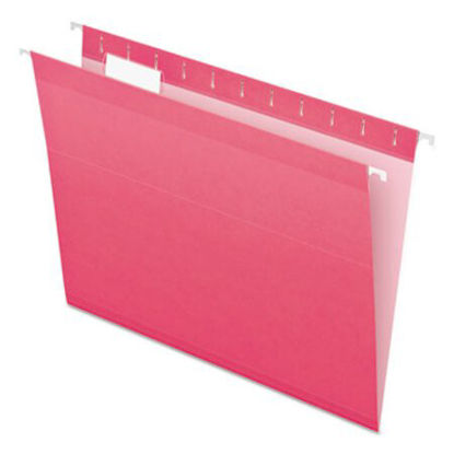 Picture of Colored Reinforced Hanging Folders, Letter Size, 1/5-Cut Tab, Pink, 25/BoxPFX-415215PIN