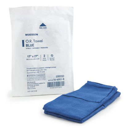 Picture of O.R. Towel McKesson 17 W X 27 L Inch Blue Sterile16-6002-B