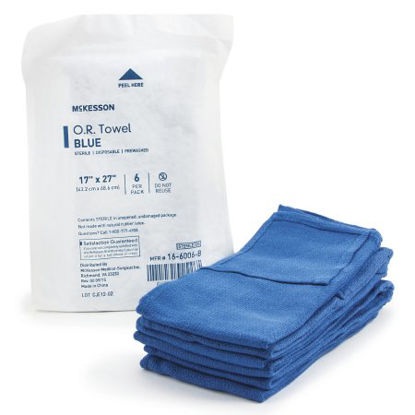 Picture of O.R. Towel McKesson 17 W X 27 L Inch Blue Sterile16-6006-B