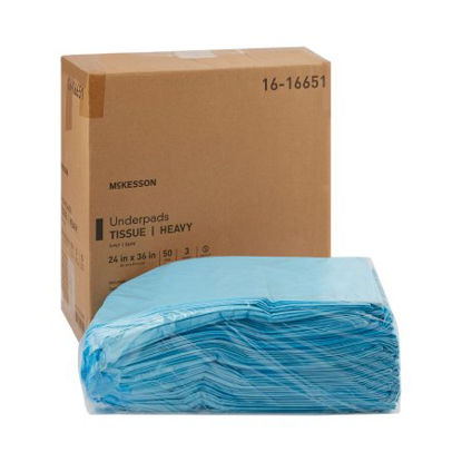 Picture of Procedure Underpad McKesson 24 W X 36 L Inch Blue NonSterile16-16651