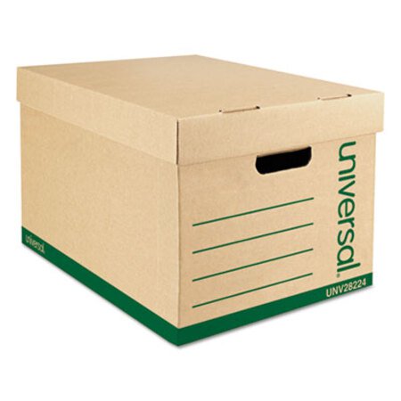 Picture of Recycled Heavy-Duty Record Storage Box, Letter/Legal Files, Kraft/Green, 12/CartonUNV-28224