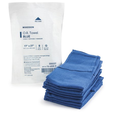 Picture of O.R. Towel McKesson 17 W X 27 L Inch Blue Sterile16-6008-B