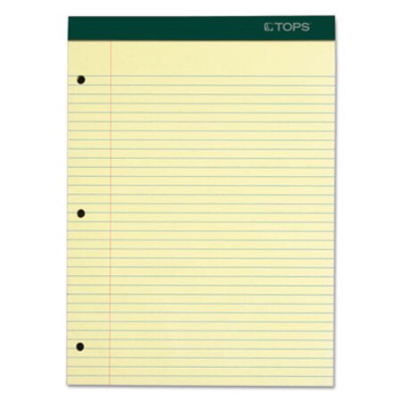 Picture of Double Docket Ruled Pads, Medium/College Rule, 8.5 x 11.75, Canary, 100 SheetsTOP-63383