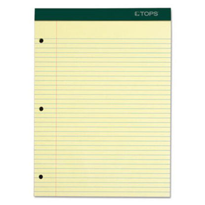 Picture of Double Docket Ruled Pads, Medium/College Rule, 8.5 x 11.75, Canary, 100 SheetsTOP-63383