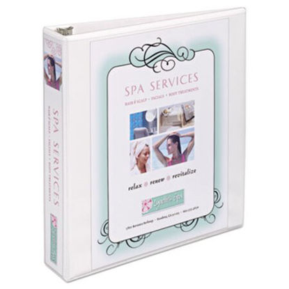 Picture of Heavy-Duty Non Stick View Binder with DuraHinge and Slant Rings, 3 Rings, 1.5" Capacity, 11 x 8.5, White, (5404)AVE-05404