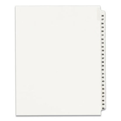 Picture of Preprinted Legal Exhibit Side Tab Index Dividers, Avery Style, 25-Tab, 26 to 50, 11 x 8.5, White, 1 Set, (1331)AVE-01331