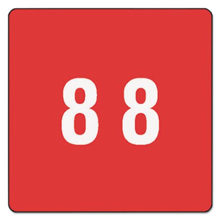 Picture of Numerical End Tab File Folder Labels, 8, 1.5 x 1.5, Red, 250/RollSMD-67428