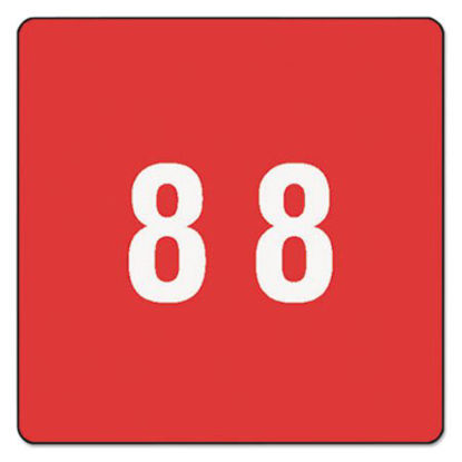 Picture of Numerical End Tab File Folder Labels, 8, 1.5 x 1.5, Red, 250/RollSMD-67428