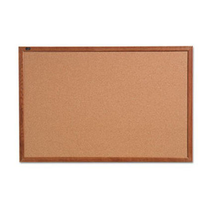Picture of Cork Bulletin Board, 36 x 24, Oak Finish FrameQRT-85223