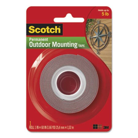 Picture of Exterior Weather-Resistant Double-Sided Tape, 1" x 60", GrayMMM-411S