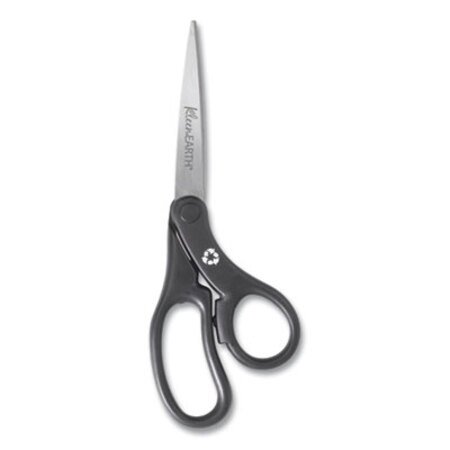 Picture of KleenEarth Basic Plastic Handle Scissors, 8" Long, 3.1" Cut Length, Black Offset HandleACM-15584