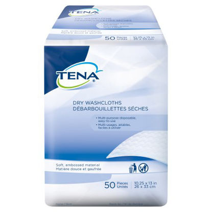 Picture of Washcloth TENA® Dry 10-1/4 X 13 Inch White Disposable74499