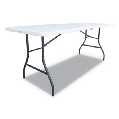 Picture of Fold-in-Half Resin Folding Table, 72w x 29.63d x 29.25h, WhiteALE-FR72H