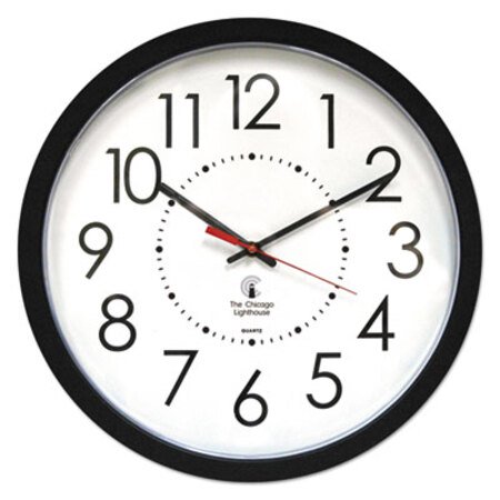 Picture of Electric Contemporary Clock, 14.5" Overall Diameter, Black Case, AC PoweredILC-67801103
