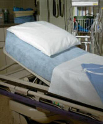 Picture of Stretcher Sheet Snug-Fit® Fitted 40 X 89 Inch Blue Nonwoven Fabric Disposable49896