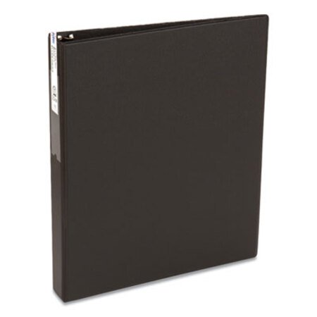 Picture of Economy Non-View Binder with Round Rings, 3 Rings, 1" Capacity, 11 x 8.5, Black, (4301)AVE-04301