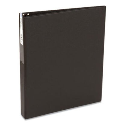 Picture of Economy Non-View Binder with Round Rings, 3 Rings, 1" Capacity, 11 x 8.5, Black, (4301)AVE-04301