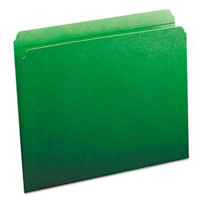 Picture of Reinforced Top Tab Colored File Folders, Straight Tab, Letter Size, Green, 100/BoxSMD-12110