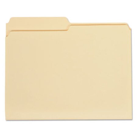 Picture of Top Tab Manila File Folders, 1/2-Cut Tabs, Assorted Positions, Letter Size, 11 pt. Manila, 100/BoxUNV-12112