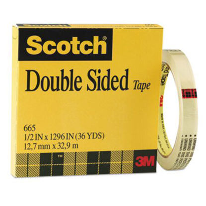 Picture of Double-Sided Tape, 3" Core, 0.5" x 36 yds, ClearMMM-665121296