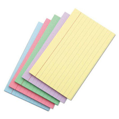 Picture of Index Cards, 5 x 8, Blue/Salmon/Green/Cherry/Canary, 100/PackUNV-47256