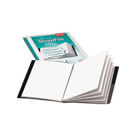 Picture of ShowFile Display Book w/Custom Cover Pocket, 12 Letter-Size Sleeves, BlackCRD-50132