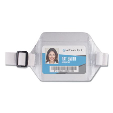 Picture of Horizontal Arm Badge Holder, 5.5 x 3.88, Frosted Transparent/White, 12/BoxAVT-75418